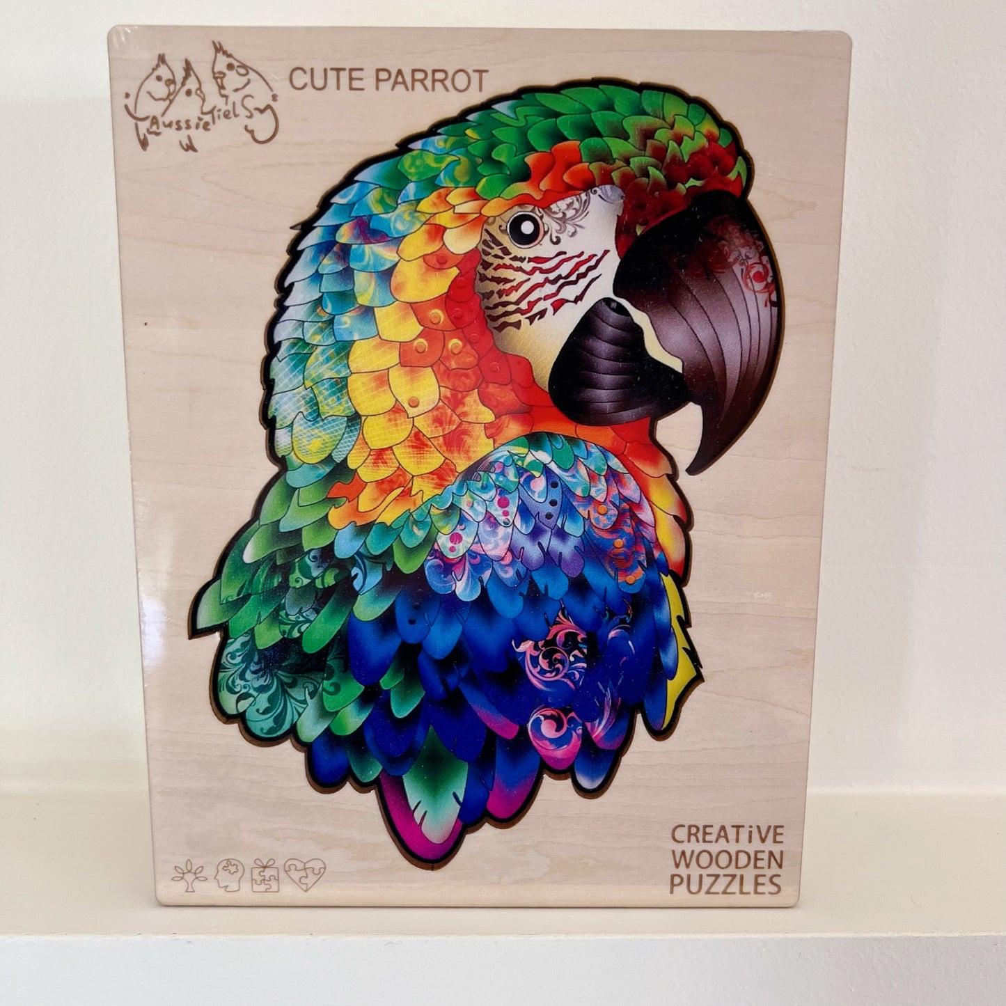 AussieTiels Wooden Puzzle - Cute Parrot